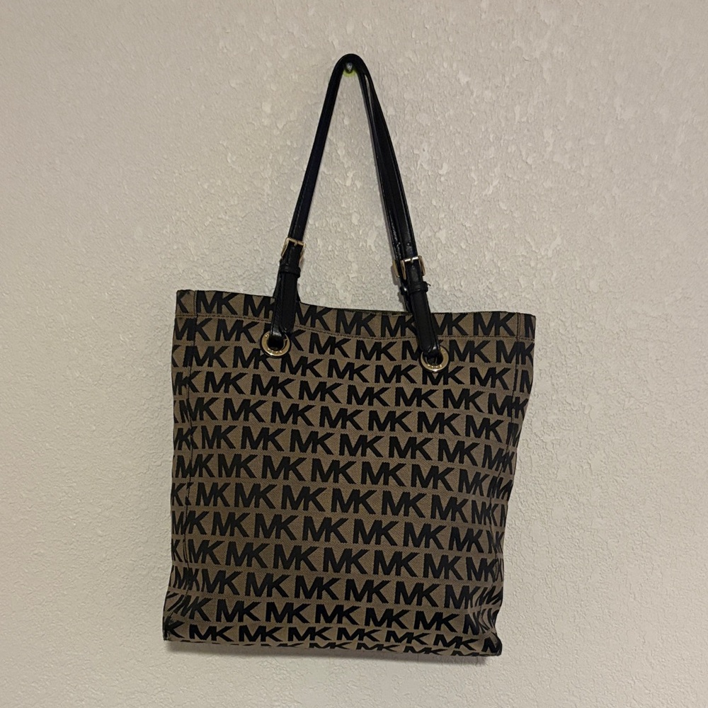 Michael Kors Black and Brown MK Tote